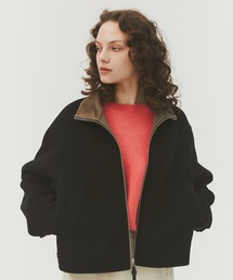 【CASHMERE CASHMERE/カシミヤカシミヤ】CASHMERE REVERSIBLE STAND ZIP BLOUSON/カシミヤリバーシブルスタンドジップブルゾン