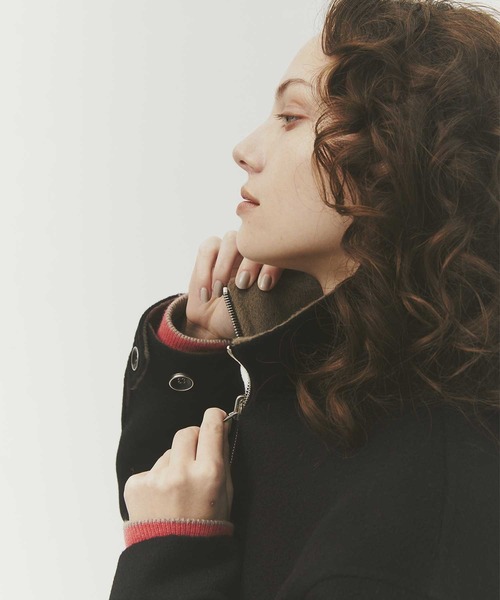 CASHMERE CASHMERE(カシミヤカシミヤ)の「【CASHMERE CASHMERE/カシミヤカシミヤ】CASHMERE REVERSIBLE STAND ZIP BLOUSON/カシミヤリバーシブルスタンドジップブルゾン(ブルゾン・レディース・ブラック/モカ・40)」の9枚目の写真