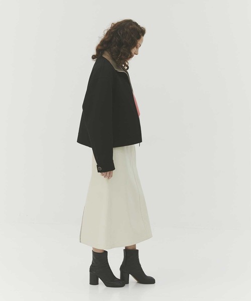 CASHMERE CASHMERE(カシミヤカシミヤ)の「【CASHMERE CASHMERE/カシミヤカシミヤ】CASHMERE REVERSIBLE STAND ZIP BLOUSON/カシミヤリバーシブルスタンドジップブルゾン(ブルゾン・レディース・ブラック/モカ・40)」の5枚目の写真