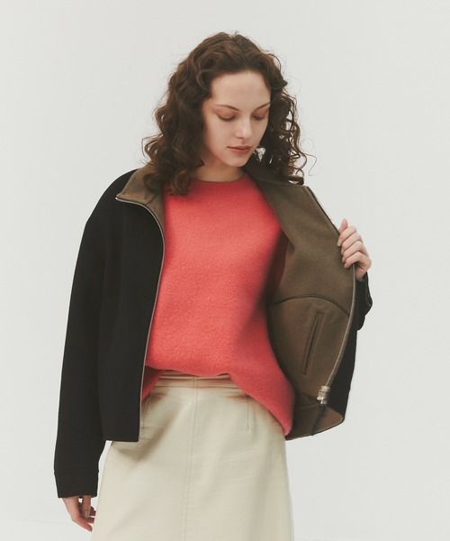 CASHMERE CASHMERE/カシミヤカシミヤ】CASHMERE REVERSIBLE STAND ZIP