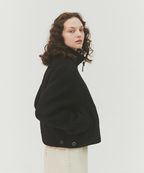 CASHMERE CASHMERE(カシミヤカシミヤ)の「【CASHMERE CASHMERE/カシミヤカシミヤ】CASHMERE REVERSIBLE STAND ZIP BLOUSON/カシミヤリバーシブルスタンドジップブルゾン(ブルゾン・レディース・ブラック/モカ・40)」の8枚目の写真
