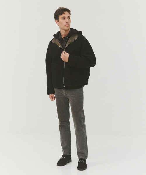 CASHMERE CASHMERE(カシミヤカシミヤ)の「【CASHMERE CASHMERE/カシミヤカシミヤ】CASHMERE REVERSIBLE STAND ZIP BLOUSON/カシミヤリバーシブルスタンドジップブルゾン(ブルゾン・レディース・ブラック/モカ・40)」の20枚目の写真