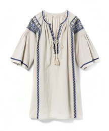 navasana | navasanaキャンブリックマルチ刺繍ミニワンピース/712-NAM-ais-N161-OP028(ワンピース)