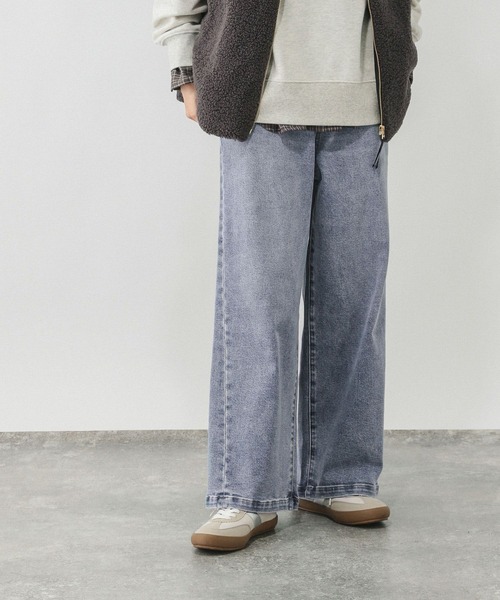 GLOBAL WORK(グローバルワーク)の「GOODデニムあったかイージーパンツ/599587(デニムパンツ・レディース・サックスブルー/ブルー・SMALL/MEDIUM/LARGE/X-SMALL)」の2枚目の写真