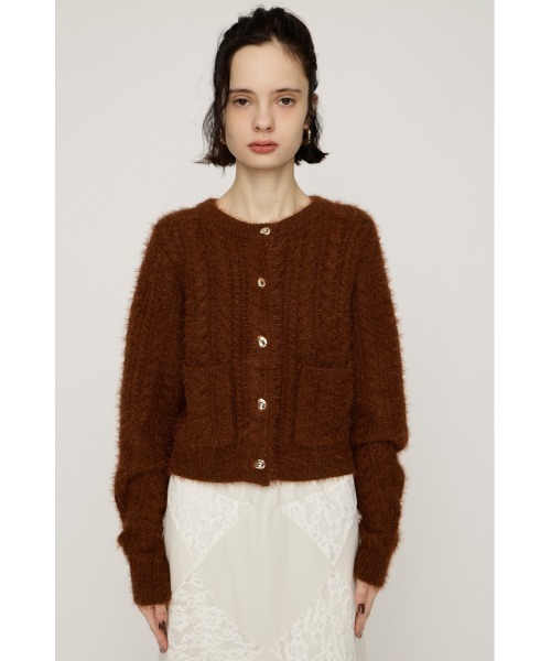 yori ウールケーブルカーディガン　ブラウン　38 yori ウールケーブルカーディガン ブラウン 38 yori
