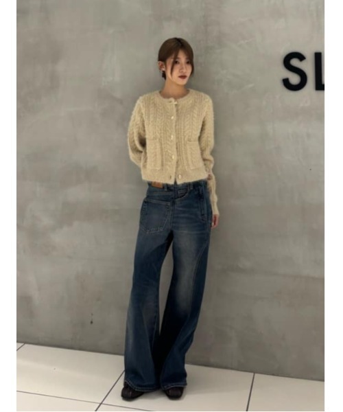 SHINY CABLE C/D シャイニー ケーブル カーディガン 秋服 冬服