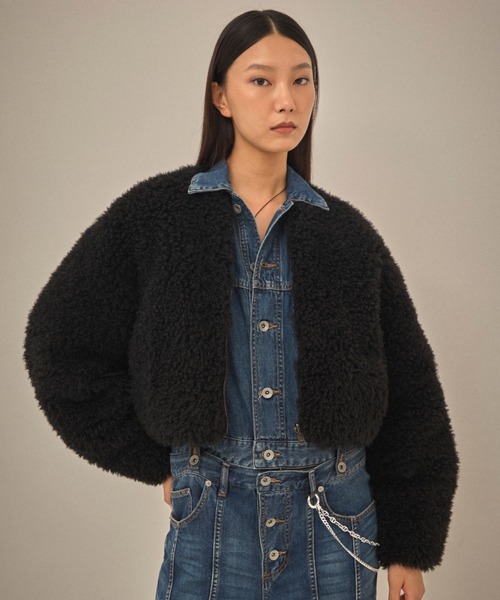 VERSEAU チベットラムリバーシブルブルゾン VERSEAU / ヴェルソー 】 チベットラムリバーシブルブルゾン 23720205