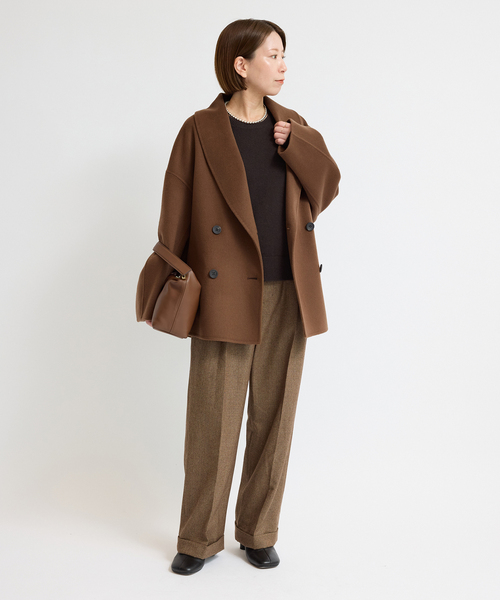 IENA（イエナ）の「《追加2》Super160 ショールカラーハーフコート（その他アウター・レディース・チャコールグレー/ブラウン/ベージュ・36/38）」の10枚目の写真