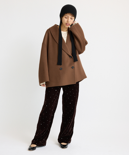 IENA（イエナ）の「《追加2》Super160 ショールカラーハーフコート（その他アウター・レディース・チャコールグレー/ブラウン/ベージュ・36/38）」の11枚目の写真