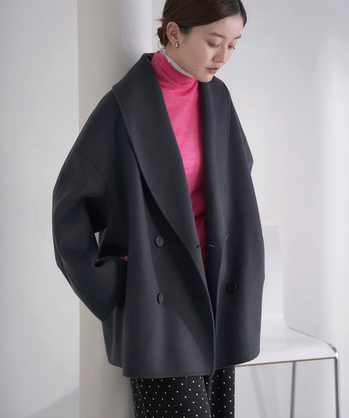 IENA（イエナ）の「《追加2》Super160 ショールカラーハーフコート（その他アウター・レディース・チャコールグレー/ブラウン/ベージュ・36/38）」の15枚目の写真