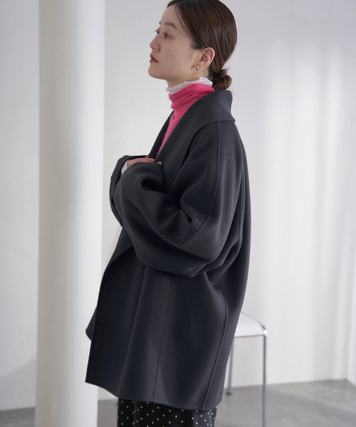 IENA（イエナ）の「《追加2》Super160 ショールカラーハーフコート（その他アウター・レディース・チャコールグレー/ブラウン/ベージュ・36/38）」の16枚目の写真