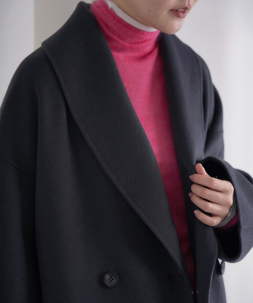 IENA（イエナ）の「《追加2》Super160 ショールカラーハーフコート（その他アウター・レディース・チャコールグレー/ブラウン/ベージュ・36/38）」の18枚目の写真