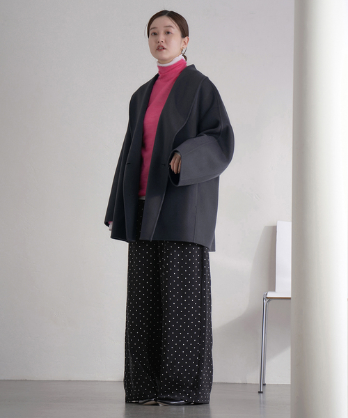 IENA（イエナ）の「《追加2》Super160 ショールカラーハーフコート（その他アウター・レディース・チャコールグレー/ブラウン/ベージュ・36/38）」の20枚目の写真