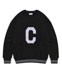 Cロゴクルーネックニットブラック