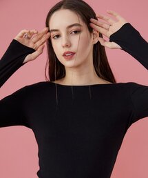 [ウォーマー ver.] スリムデイリーラウンドネックウォーマー長袖Tシャツ [ブラック] インナーバージョン