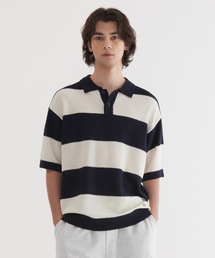 ラグビーハーフニット Dark Navy