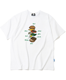 TRIPSHION（トリップション）の「ハンバーガーレシピ グラフィックTシャツ - ホワイト（Tシャツ/カットソー）」