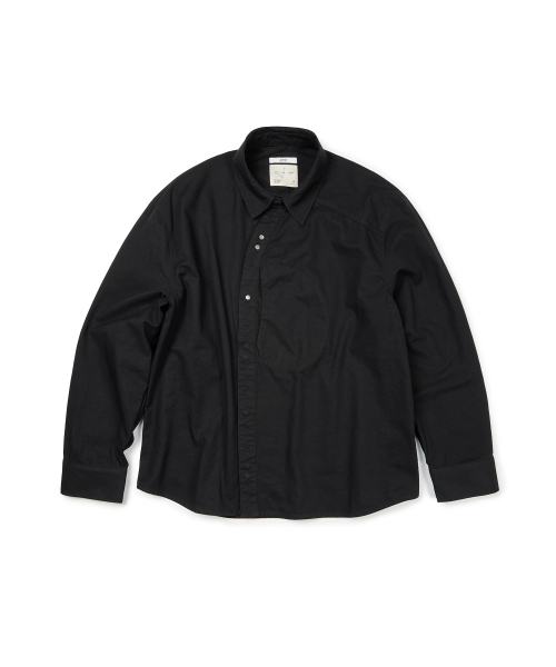 ETCE（イーティーシーイー）の「CURVED COTTON SHIRTS (BLACK)（シャツ/ブラウス・メンズ・その他・MEDIUM/LARGE/X-LARGE）」の2枚目の写真