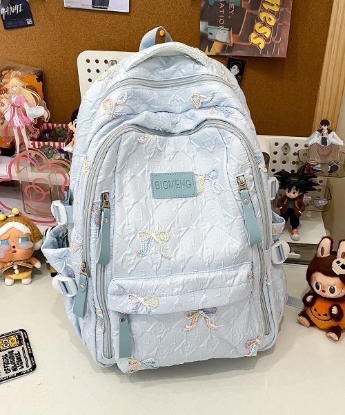 pyornim(ピョルニム)の「【A4サイズ対応】大容量 リボン柄 ガーリー リュック バックパック(バックパック/リュック・レディース・ピンク/ホワイト/ブルー/ブラック・F)」の17枚目の写真