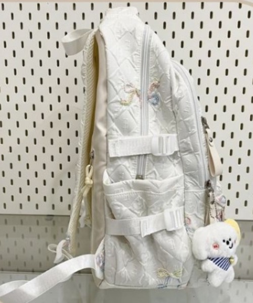 pyornim(ピョルニム)の「【A4サイズ対応】大容量 リボン柄 ガーリー リュック バックパック(バックパック/リュック・レディース・ピンク/ホワイト/ブルー/ブラック・F)」の20枚目の写真