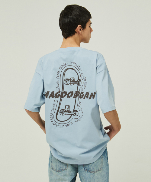 MAGOODGAN(メックウッドガン)の「スウェーバー3578 スケートボードオーバーサイズブルー半袖Tシャツ(Tシャツ/カットソー・レディース・その他・SMALL/MEDIUM/LARGE/X-LARGE)」の1枚目の写真