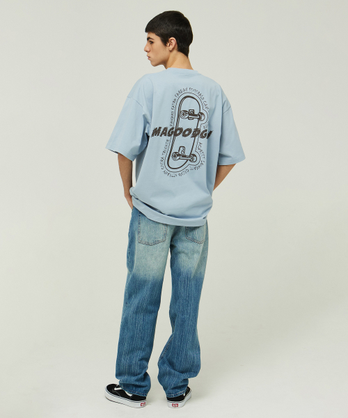 MAGOODGAN(メックウッドガン)の「スウェーバー3578 スケートボードオーバーサイズブルー半袖Tシャツ(Tシャツ/カットソー・レディース・その他・SMALL/MEDIUM/LARGE/X-LARGE)」の4枚目の写真