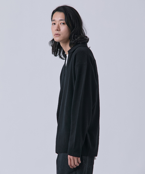 B.C STOCK（ベーセーストック）の「【BOYCOM/ボイコム】カシミヤブレンド スキッパーニット（ニット/セーター・メンズ・グレー/ブラック/レッド/ブラウン・LARGE/MEDIUM）」の7枚目の写真