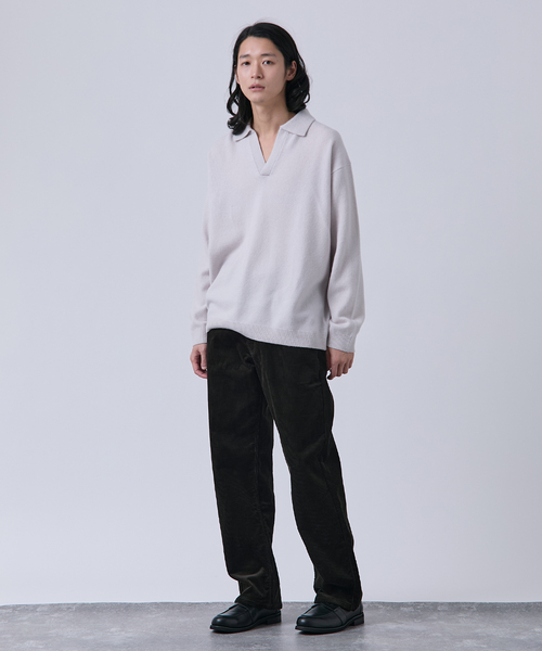 B.C STOCK（ベーセーストック）の「【BOYCOM/ボイコム】カシミヤブレンド スキッパーニット（ニット/セーター・メンズ・グレー/ブラック/レッド/ブラウン・LARGE/MEDIUM）」の9枚目の写真