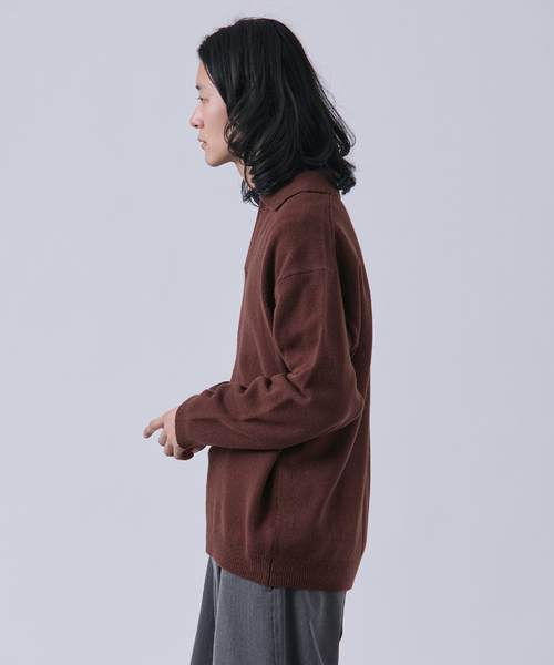 B.C STOCK（ベーセーストック）の「【BOYCOM/ボイコム】カシミヤブレンド スキッパーニット（ニット/セーター・メンズ・グレー/ブラック/レッド/ブラウン・LARGE/MEDIUM）」の15枚目の写真