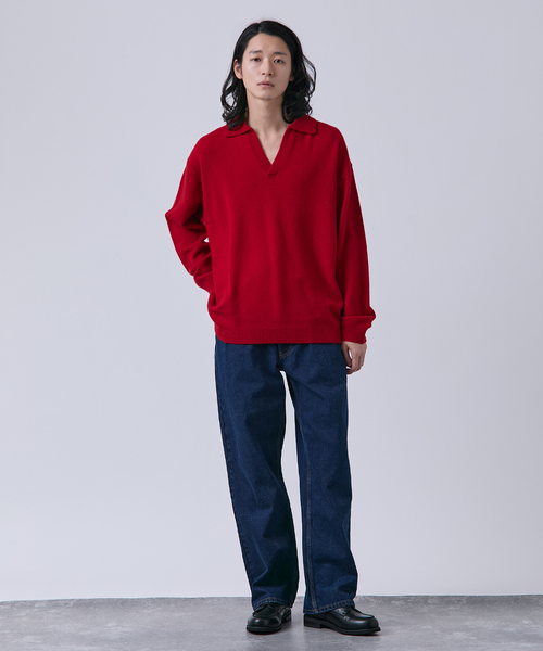 セール】【BOYCOM/ボイコム】カシミヤブレンド スキッパーニット