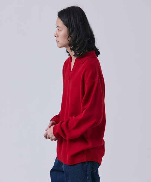 セール】【BOYCOM/ボイコム】カシミヤブレンド スキッパーニット