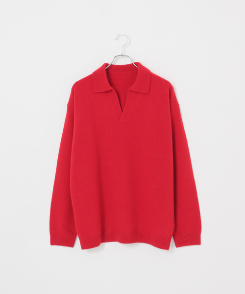 セール】【BOYCOM/ボイコム】カシミヤブレンド スキッパーニット