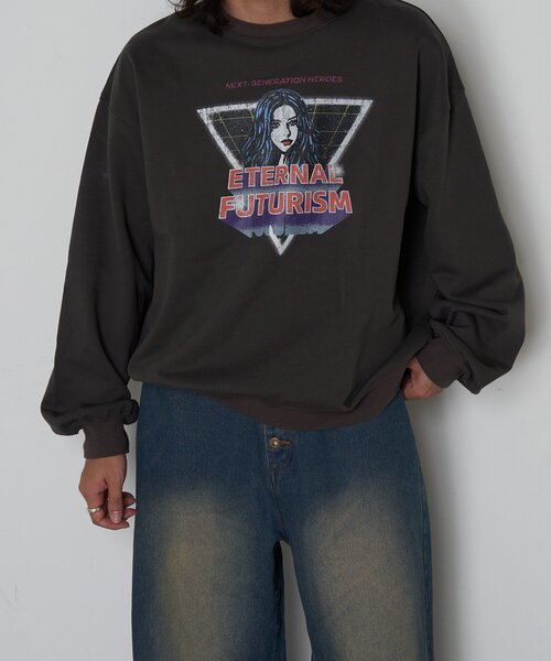 CIAOPANIC(チャオパニック)の「ガールプリントスウェット(Tシャツ/カットソー・レディース・ブラック/グレー/パープル・MEDIUM/LARGE)」の19枚目の写真