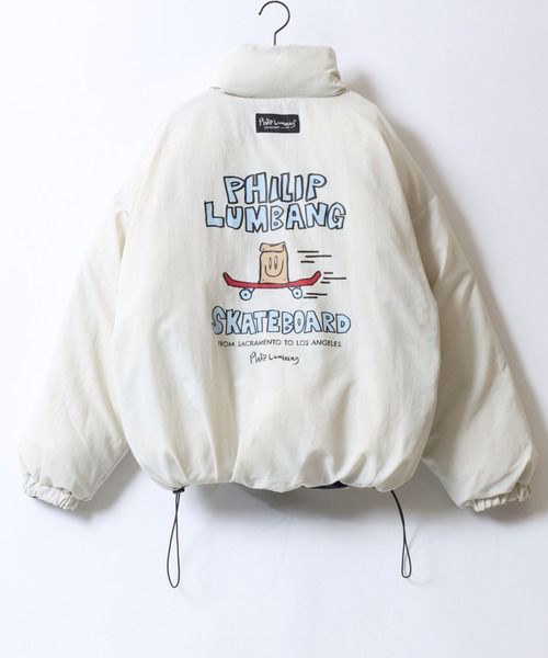 Philip Lumbang（フィリップランバン）の「Philip Lumbang/フィリップ・ランバン 2WAY リバーシブル オーバーサイズ ドローコード パファージャケット パデッドジャケット ファイバーダウンジャケット レディース メンズ（ダウンジャケット/コート・メンズ・ネイビー/ブラック/カーキ/オフホワイト・M/L/XL）」の20枚目の写真