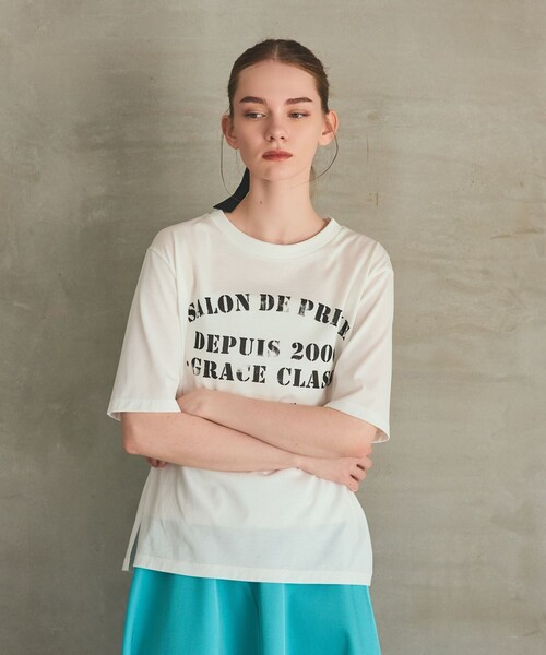 GRACE CLASS（グレースクラス）の「ステンシルレタードT（Tシャツ/カットソー・レディース・ブラック・36）」の5枚目の写真