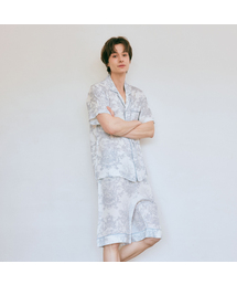 LUNALUZ STUDIO（ルナルス）の「Men's French Twill Opinion Short Sleeve Two Piece Pajamas（ルームウェア/パジャマ）」