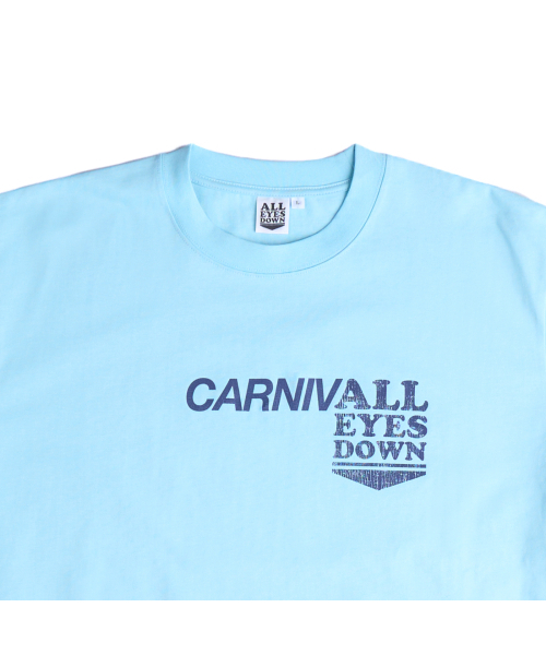 ALL EYES DOWN(オール アイズ ダウン)の「AED x CARNIVAL T-SHIRT (SKY BLUE)(Tシャツ/カットソー・メンズ・その他・MEDIUM/LARGE/X-LARGE/XX-LARGE)」の3枚目の写真