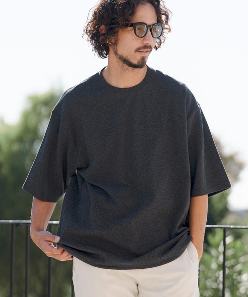 CAMBIO(カンビオ)の「mt10145- Span Fraise Drawstring Hem Tee オーバーサイズTシャツ(S60526cmb)(Tシャツ/カットソー・メンズ・ブラック/ホワイト/チャコール・S/M/L)」の3枚目の写真