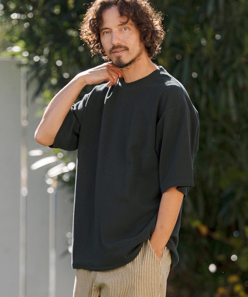 CAMBIO(カンビオ)の「mt10145- Span Fraise Drawstring Hem Tee オーバーサイズTシャツ(S60526cmb)(Tシャツ/カットソー・メンズ・ブラック/ホワイト/チャコール・S/M/L)」の2枚目の写真