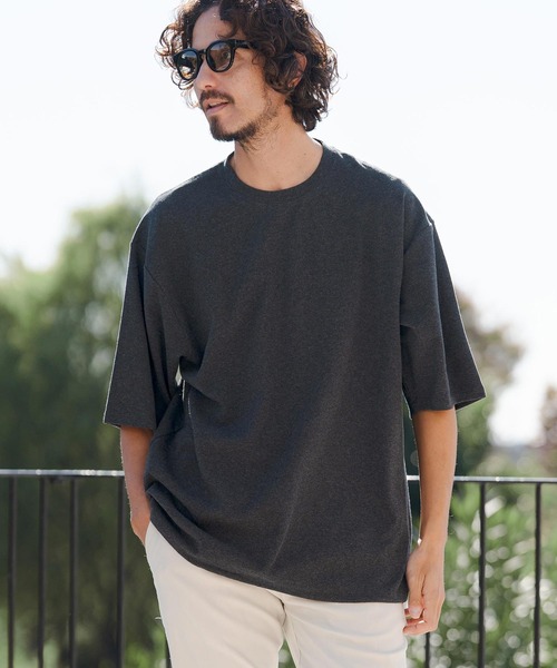 CAMBIO(カンビオ)の「mt10145- Span Fraise Drawstring Hem Tee オーバーサイズTシャツ(S60526cmb)(Tシャツ/カットソー・メンズ・ブラック/ホワイト/チャコール・S/M/L)」の13枚目の写真