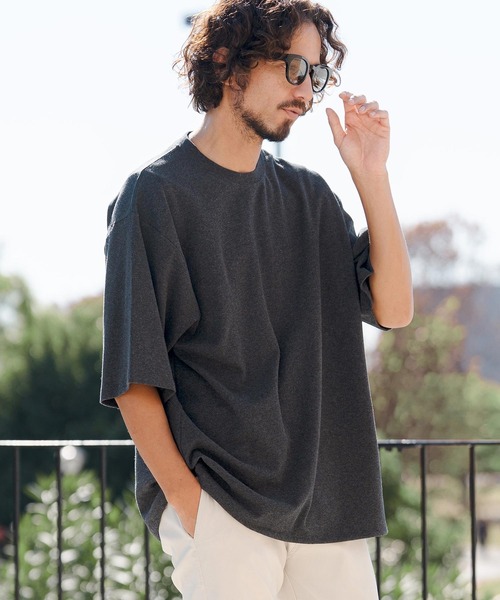 CAMBIO(カンビオ)の「mt10145- Span Fraise Drawstring Hem Tee オーバーサイズTシャツ(S60526cmb)(Tシャツ/カットソー・メンズ・ブラック/ホワイト/チャコール・S/M/L)」の14枚目の写真
