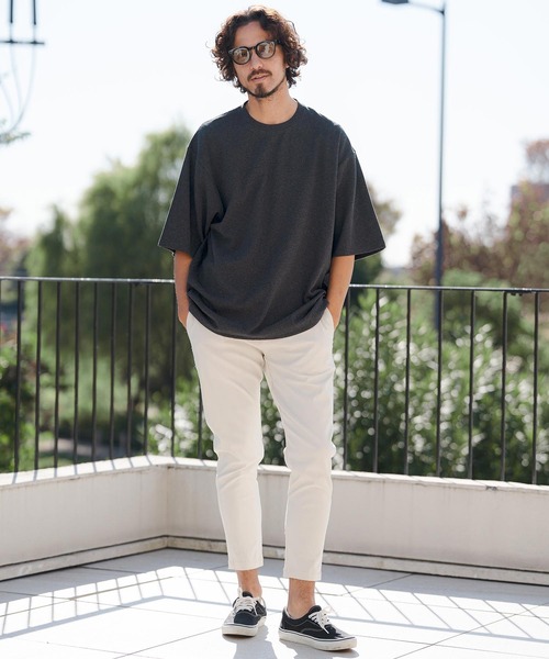 CAMBIO(カンビオ)の「mt10145- Span Fraise Drawstring Hem Tee オーバーサイズTシャツ(S60526cmb)(Tシャツ/カットソー・メンズ・ブラック/ホワイト/チャコール・S/M/L)」の15枚目の写真