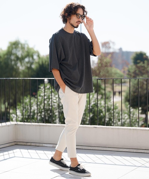 CAMBIO(カンビオ)の「mt10145- Span Fraise Drawstring Hem Tee オーバーサイズTシャツ(S60526cmb)(Tシャツ/カットソー・メンズ・ブラック/ホワイト/チャコール・S/M/L)」の16枚目の写真