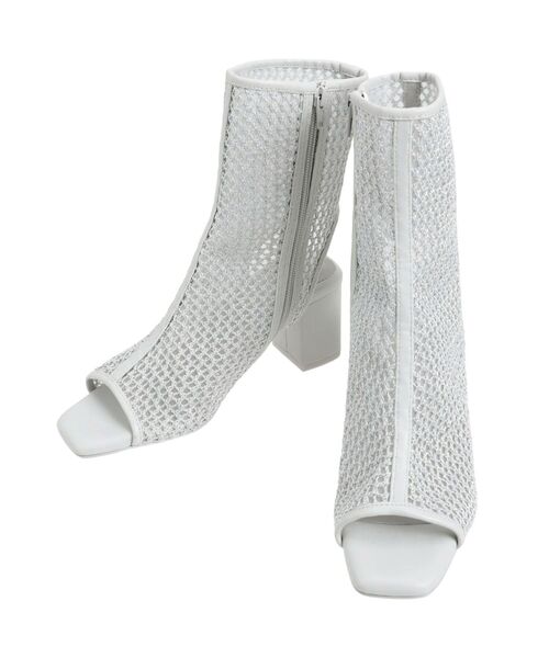 MERCURYDUO(マーキュリーデュオ)の「ラメメッシュブーツ(ブーツ・レディース・オフホワイト/ライトグレー・38/36)」の11枚目の写真