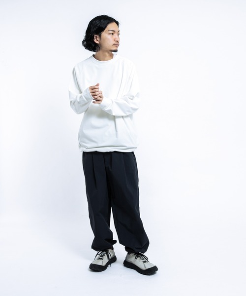 EKAL（エカル）の「DRY OUT BALOON FIT LONG-SLEEVE T-shirts（Tシャツ/カットソー・メンズ・ホワイト/ネイビー/チャコールグレー・LARGE/MEDIUM）」の9枚目の写真