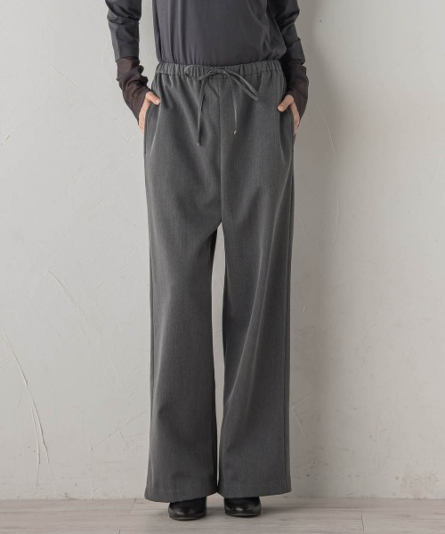 Droite lautreamont（ドロワットロートレアモン）の「裏起毛ボンディングパンツ≪手洗い可能≫（その他パンツ・レディース・チャコールグレー/ブラック・M/S）」の2枚目の写真