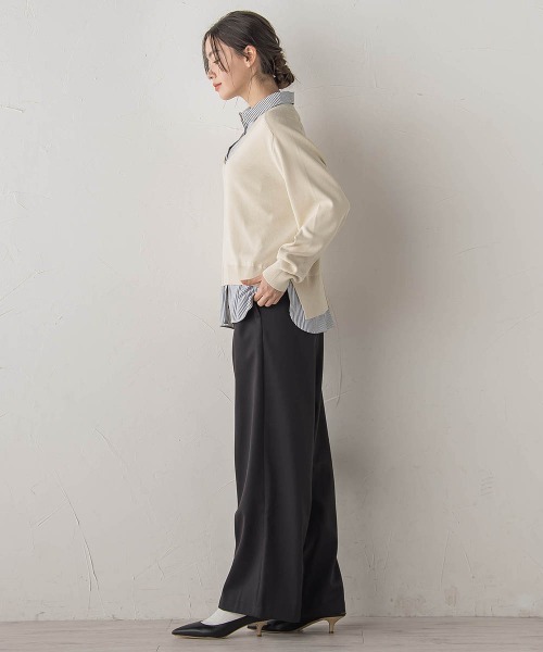 Droite lautreamont（ドロワットロートレアモン）の「裏起毛ボンディングパンツ≪手洗い可能≫（その他パンツ・レディース・チャコールグレー/ブラック・M/S）」の10枚目の写真