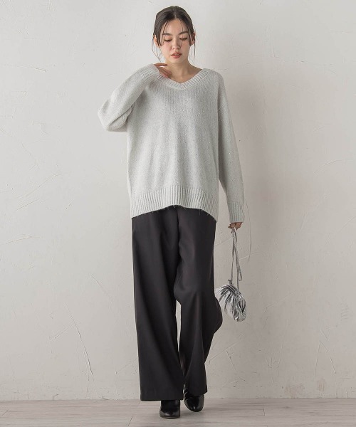 Droite lautreamont（ドロワットロートレアモン）の「裏起毛ボンディングパンツ≪手洗い可能≫（その他パンツ・レディース・チャコールグレー/ブラック・M/S）」の13枚目の写真