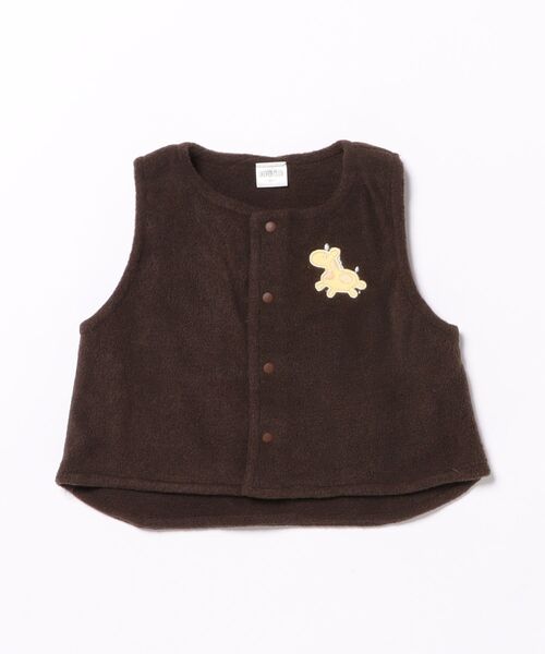 nino（ニノ）の「うまフリースベスト（ベスト・キッズ・ブラウン/グレー/ブルー・80ｃｍ/90cm）」の2枚目の写真