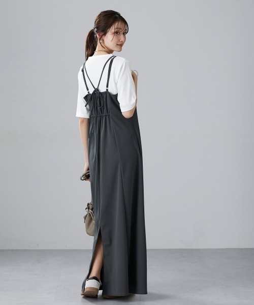 slattgir（スラットジール）の「高身長　細リブクルーネック5分袖カットソートップス（トールサイズ）（Tシャツ/カットソー・レディース・ブラック/オフホワイト/ライトグレー/ブラウン・TM/TL/TLL/T3L/T5L/T4L）」の22枚目の写真